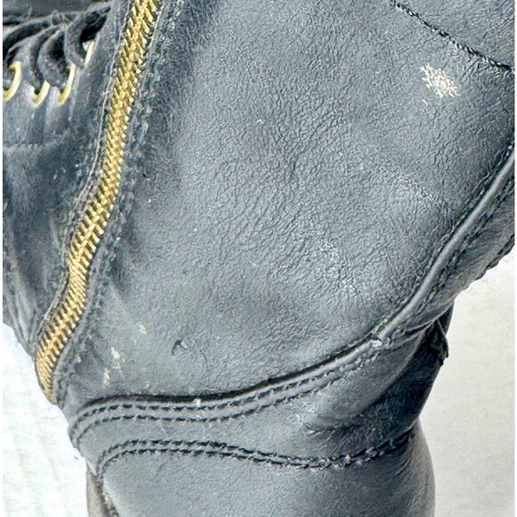 Brash Combat Boots Black Lace Up Zipper Women 6 1/2 READ Goth Grunge E-Girl Y2k - Picture 9 of 14
